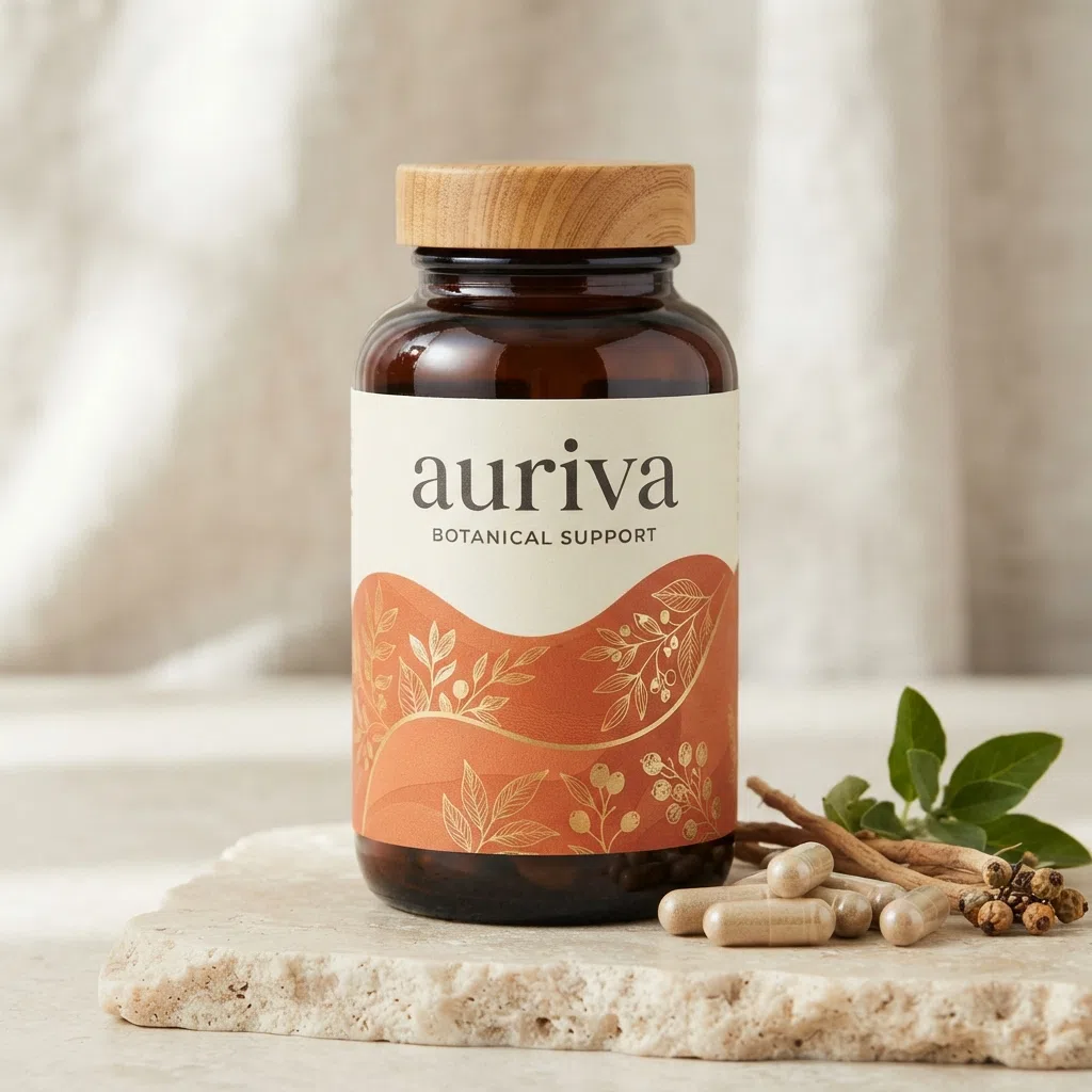 Auriva Botanical Support flaska med växtingrediensierer